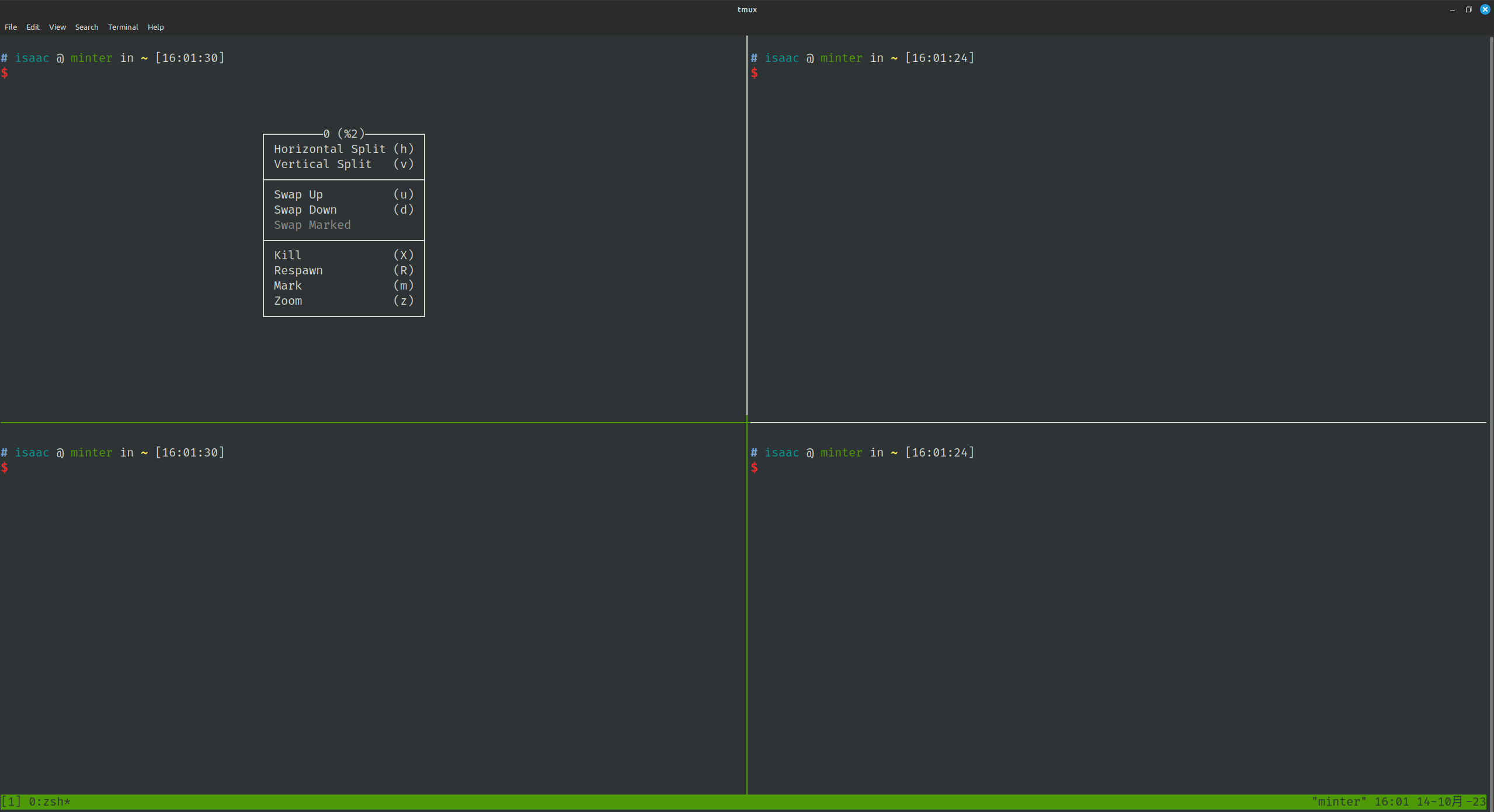 Tmux `set -g mouse on`
