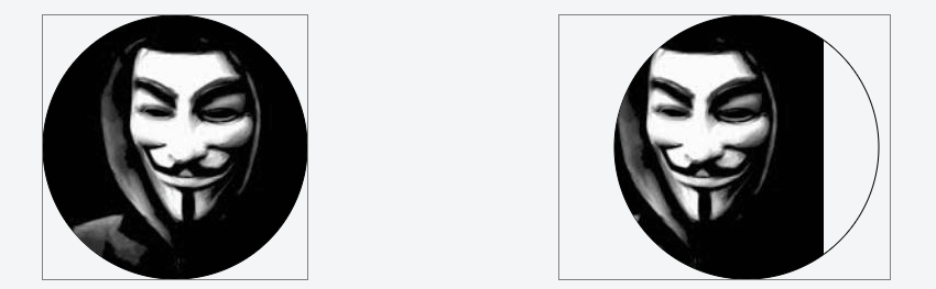 图片没有跟着形状(圆框)一起移动