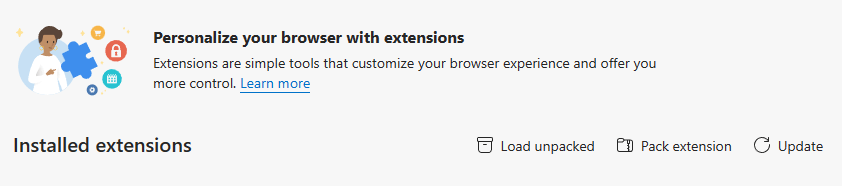 点击 `Pack extension` 按钮进入打包流程